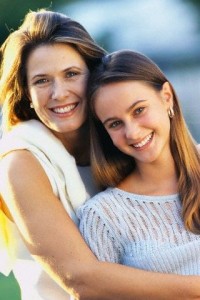 mom and teen daughter